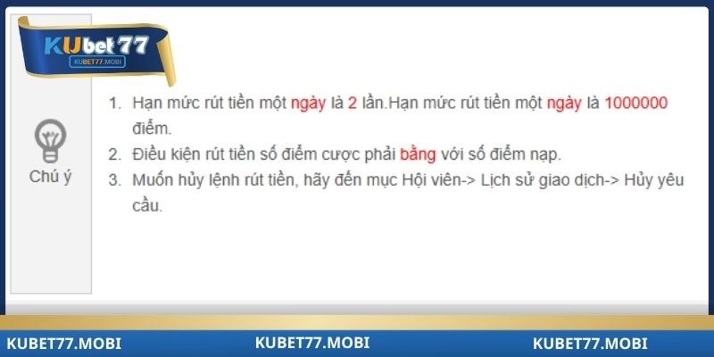 Giới thiệu các điều kiện khi rút thưởng tại nhà cái